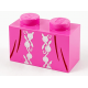 LEGO kocka 1x2 mintás szoknya mintával, sötét rózsaszín (69895)